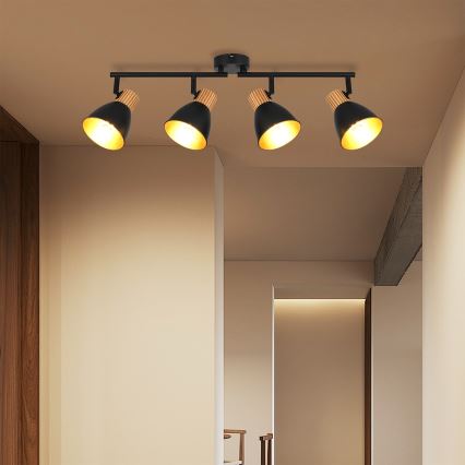 Brilagi - Точково осветително тяло ODENSE 4xE14/10W/230V дърво/черно