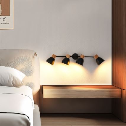 Brilagi - Точково осветително тяло ODENSE 4xE14/10W/230V каучукова дървесина/черно