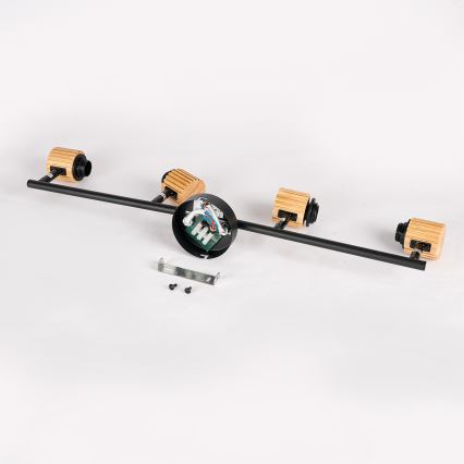 Brilagi - Точково осветително тяло ODENSE 4xE14/10W/230V каучукова дървесина/черно