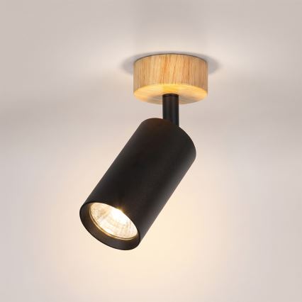 Brilagi - Точково осветително тяло SELE 1xGU10/30W/230V черно/дъбов декор
