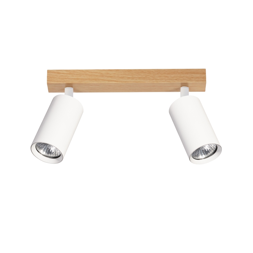 Brilagi - Точково осветително тяло SELE 2xGU10/30W/230V бяло/дъбов декор