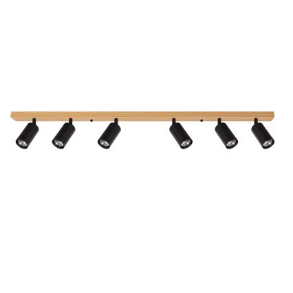 Brilagi - Точково осветително тяло SELE 6xGU10/30W/230V черен/дъбов декор