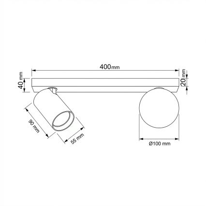 Brilagi - Точково осветително тяло SELE BALL 1xGU10/30W/230V + 1xG9/10W бяло