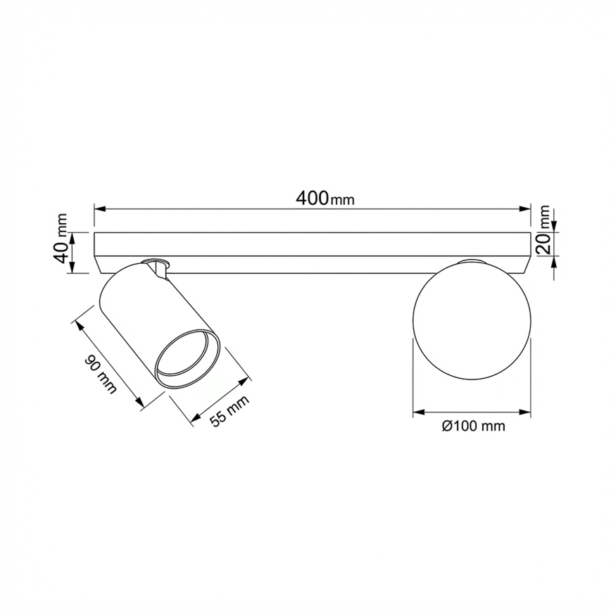 Brilagi - Точково осветително тяло SELE BALL 1xGU10/30W/230V + 1xG9/10W черно