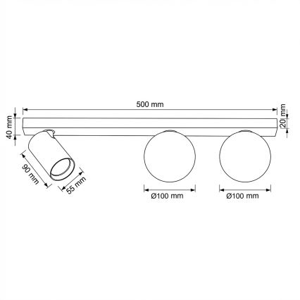 Brilagi - Точково осветително тяло SELE BALL 1xGU10/30W/230V + 2xG9/10W бежово
