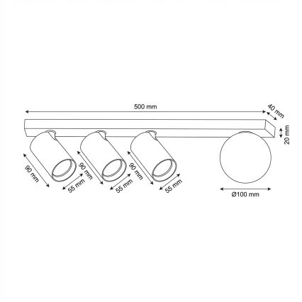 Brilagi - Точково осветително тяло SELE BALL 3xGU10/30W/230V + 1xG9/10W бяло