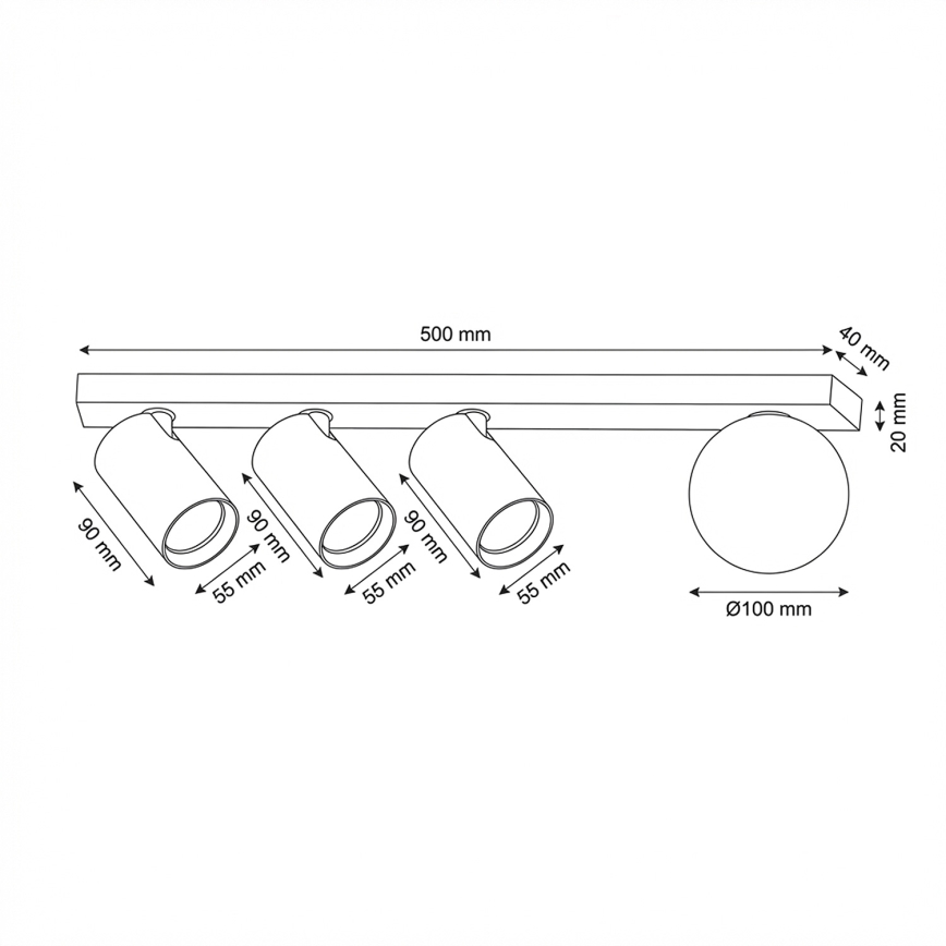Brilagi - Точково осветително тяло SELE BALL 3xGU10/30W/230V + 1xG9/10W бяло