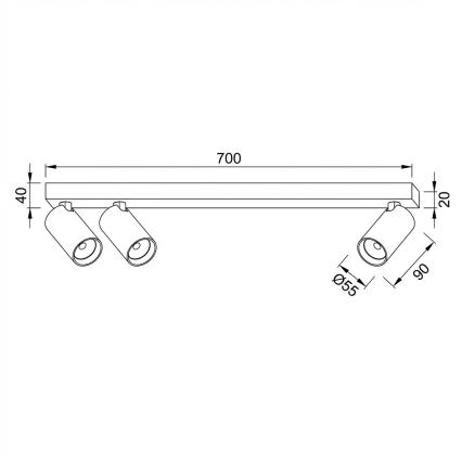Brilagi - Точково осветително тяло SELE LONG 3xGU10/30W/230V бяло