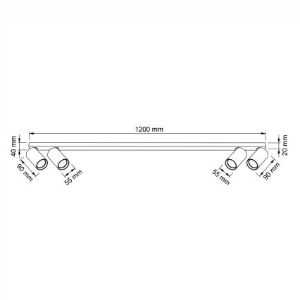 BRILAGI - Точково осветително тяло SELE LONG 4xGU10/30W/230V бежово