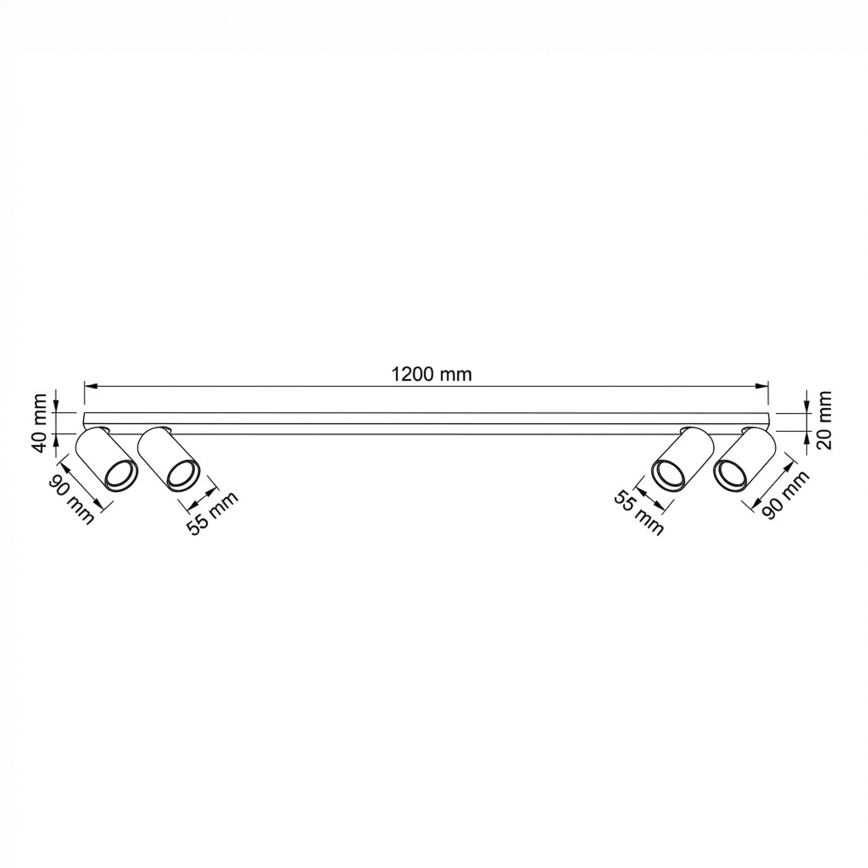 BRILAGI - Точково осветително тяло SELE LONG 4xGU10/30W/230V бяло