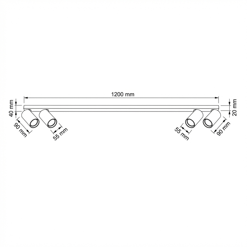 Brilagi - Точково осветително тяло SELE LONG 4xGU10/30W/230V черно
