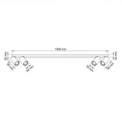 BRILAGI - Точково осветително тяло SELE LONG 4xGU10/30W/230V черно