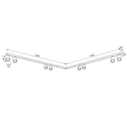 BRILAGI - Точково осветително тяло SELE LONG 8xGU10/30W/230V бежово