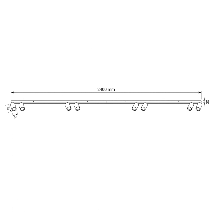BRILAGI - Точково осветително тяло SELE LONG 8xGU10/30W/230V бежово