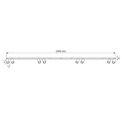 BRILAGI - Точково осветително тяло SELE LONG 8xGU10/30W/230V бяло