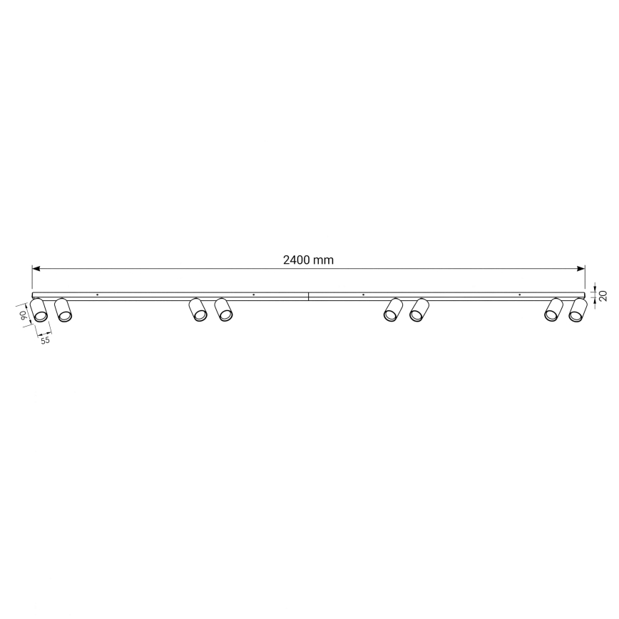 BRILAGI - Точково осветително тяло SELE LONG 8xGU10/30W/230V бяло