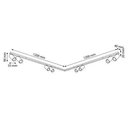 Brilagi - Точково осветително тяло SELE LONG 8xGU10/30W/230V черно