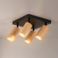 Brilagi - Точково осветително тяло SELE SQUARE 4xGU10/30W/230V черен/дъбов декор