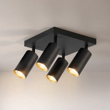 Brilagi - Точково осветително тяло SELE SQUARE 4xGU10/30W/230V черно/златно
