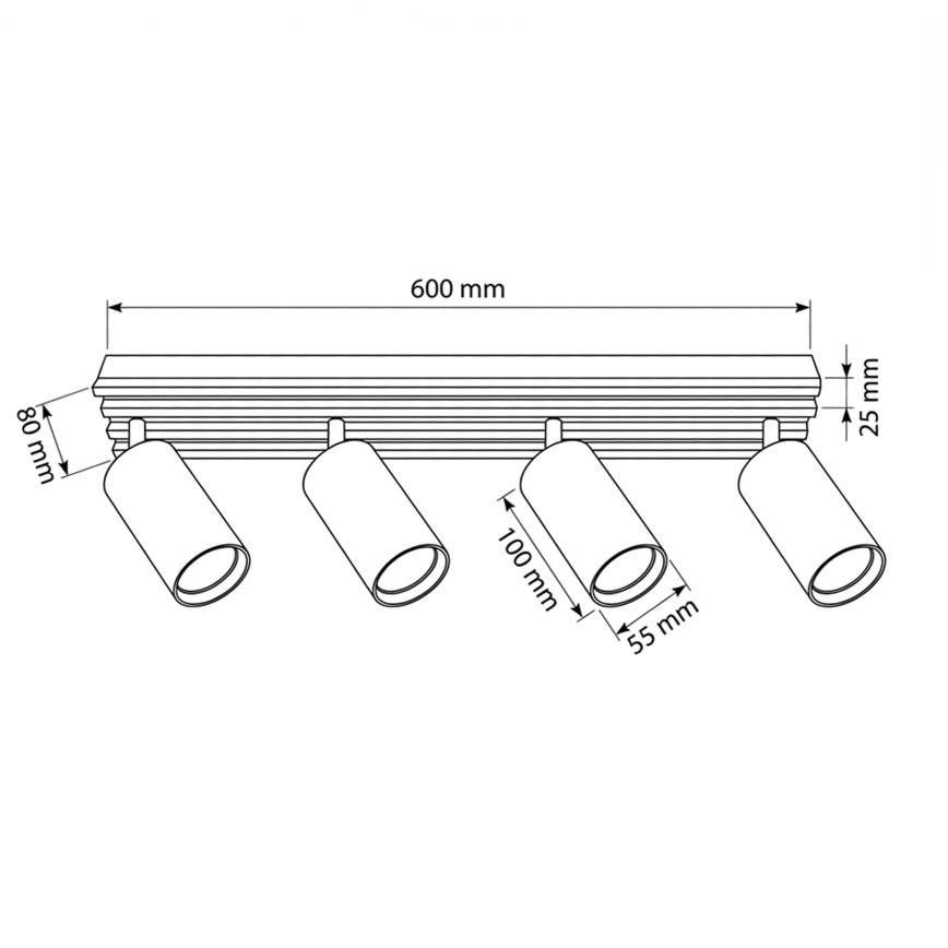 Brilagi - Точково осветително тяло SELE WOOD 4xGU10/30W/230V бяло/дърво