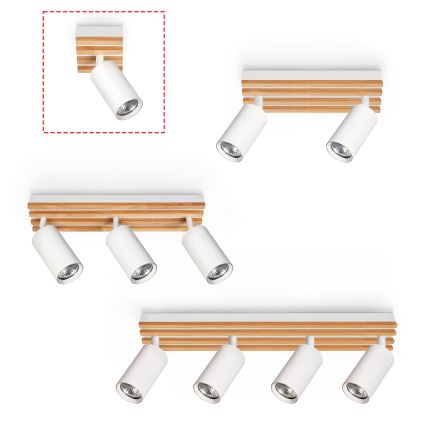 Brilagi - Точково осветително тяло SELE WOOD ACOUSTIC 1xGU10/30W/230V бяло/дърво