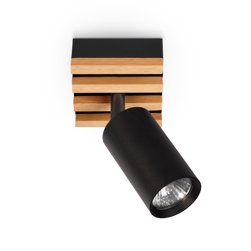 Brilagi - Точково осветително тяло SELE WOOD ACOUSTIC 1xGU10/30W/230V черно/дърво