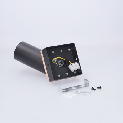 Brilagi - Точково осветително тяло SELE WOOD ACOUSTIC 1xGU10/30W/230V черно/дърво