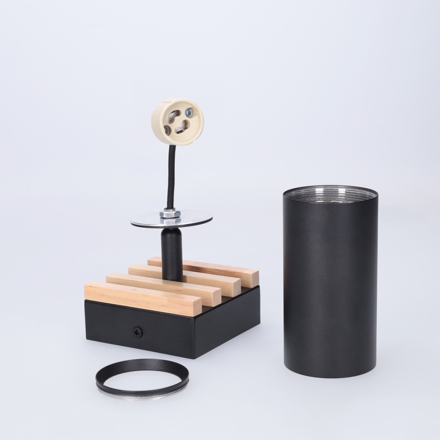 Brilagi - Точково осветително тяло SELE WOOD ACOUSTIC 1xGU10/30W/230V черно/дърво