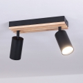 Brilagi - Точково осветително тяло SELE WOOD ACOUSTIC 2xGU10/30W/230V черно/дърво