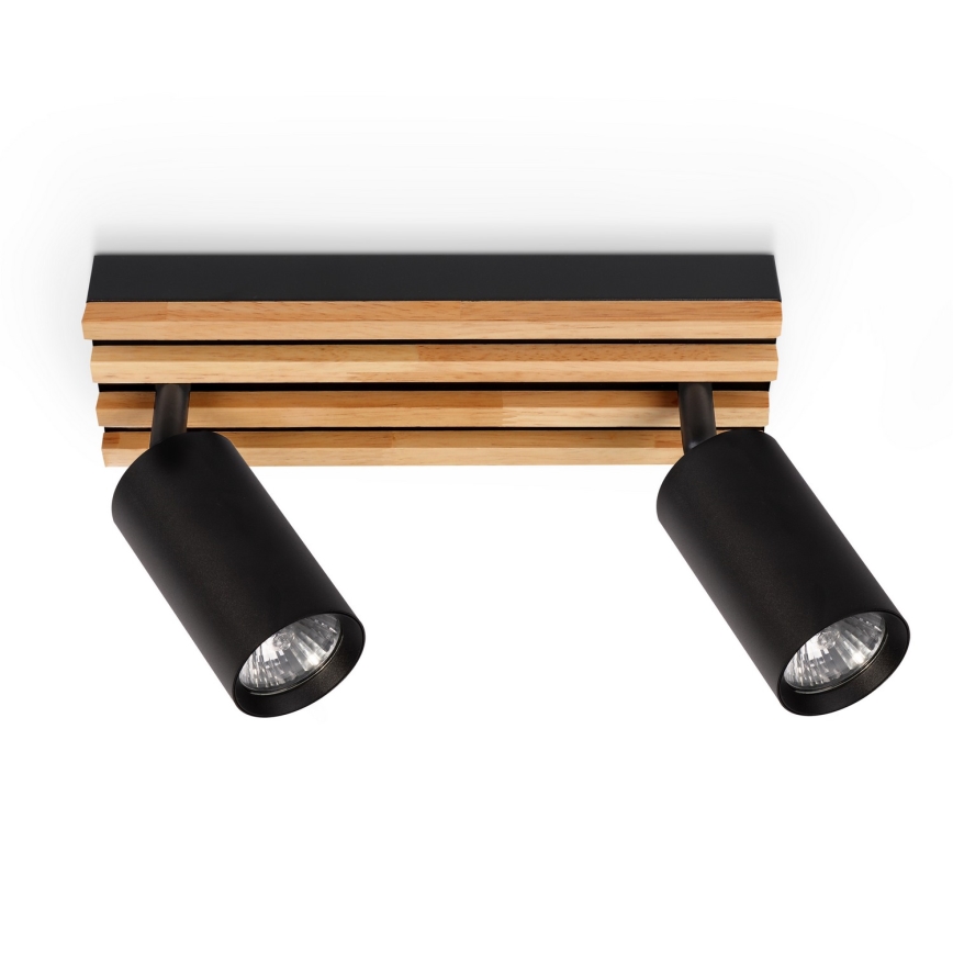 Brilagi - Точково осветително тяло SELE WOOD ACOUSTIC 2xGU10/30W/230V черно/дърво