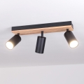 Brilagi - Точково осветително тяло SELE WOOD ACOUSTIC 3xGU10/30W/230V черно/дърво