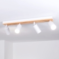 Brilagi - Точково осветително тяло SELE WOOD ACOUSTIC 4xGU10/30W/230V бяло/дърво