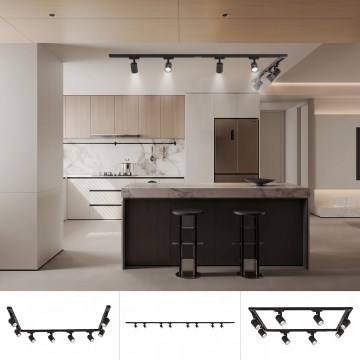 BRILAGI - Точково осветително тяло в шинна система HUSKY 8xGU10/10W/230V 300 cm черен