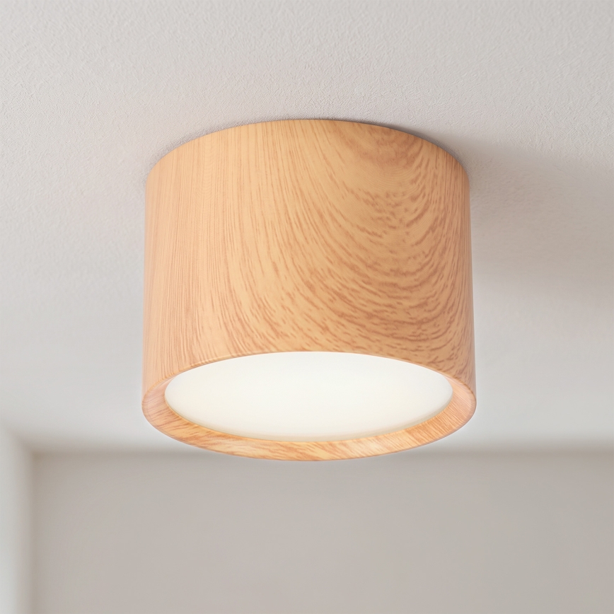 BRILAGI - Точково осветително тяло за баня SMOOTH 1xGX53/15W/230V 60x82 mm в дъбов декор IP54