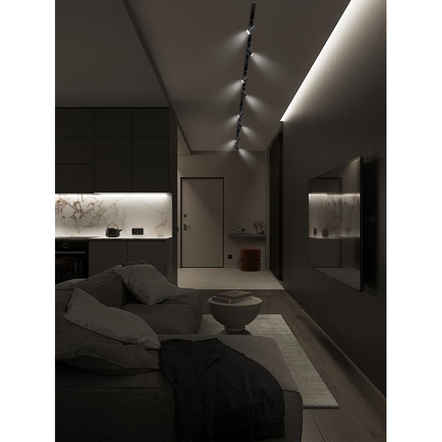 Brilagi - Точково осветително тяло за релсова система HUSKY 8xGU10/10W/230V, черно