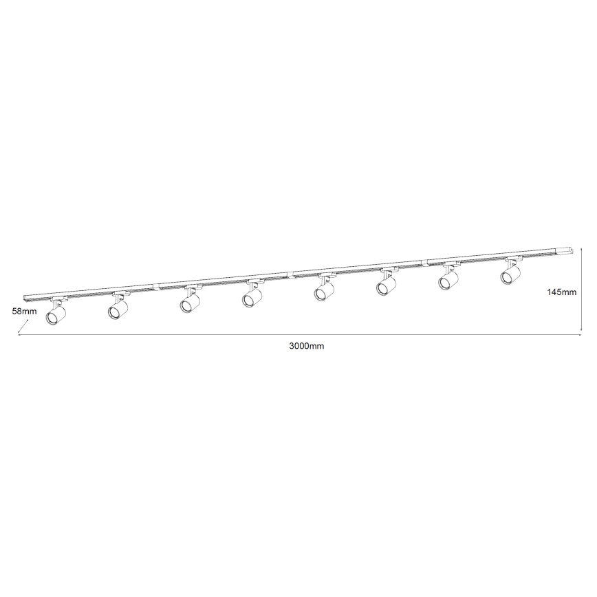 Brilagi - Точково осветително тяло за релсова система HUSKY 8xGU10/10W/230V черно/златно