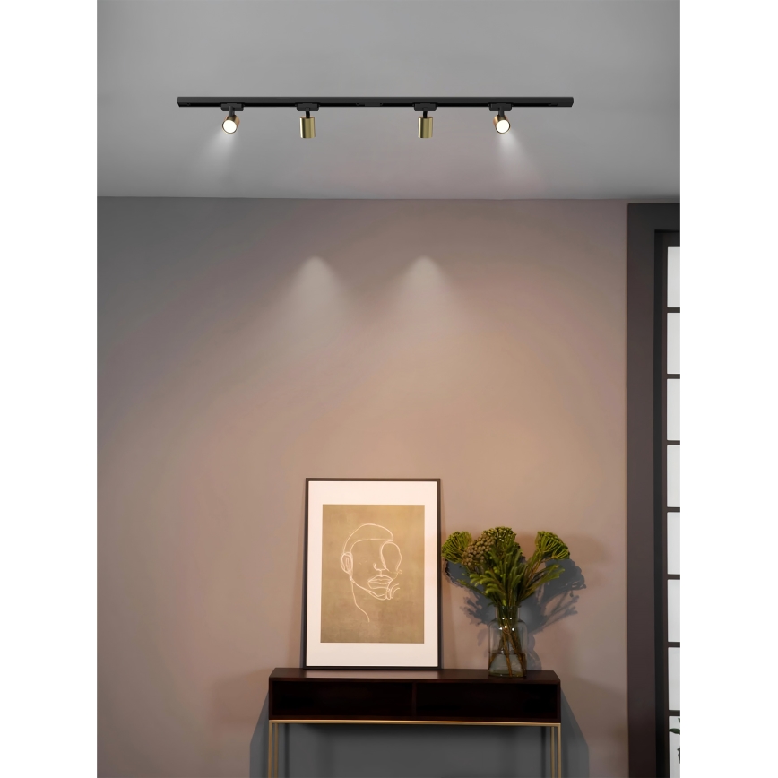 Brilagi - Точково осветително тяло за шинна система HUSKY 4xGU10/10W/230V черно/златно