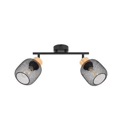 Brilagi - Точково осветително тяло BASKLITE 2xE27/15W/230V каучуково дърво/черно