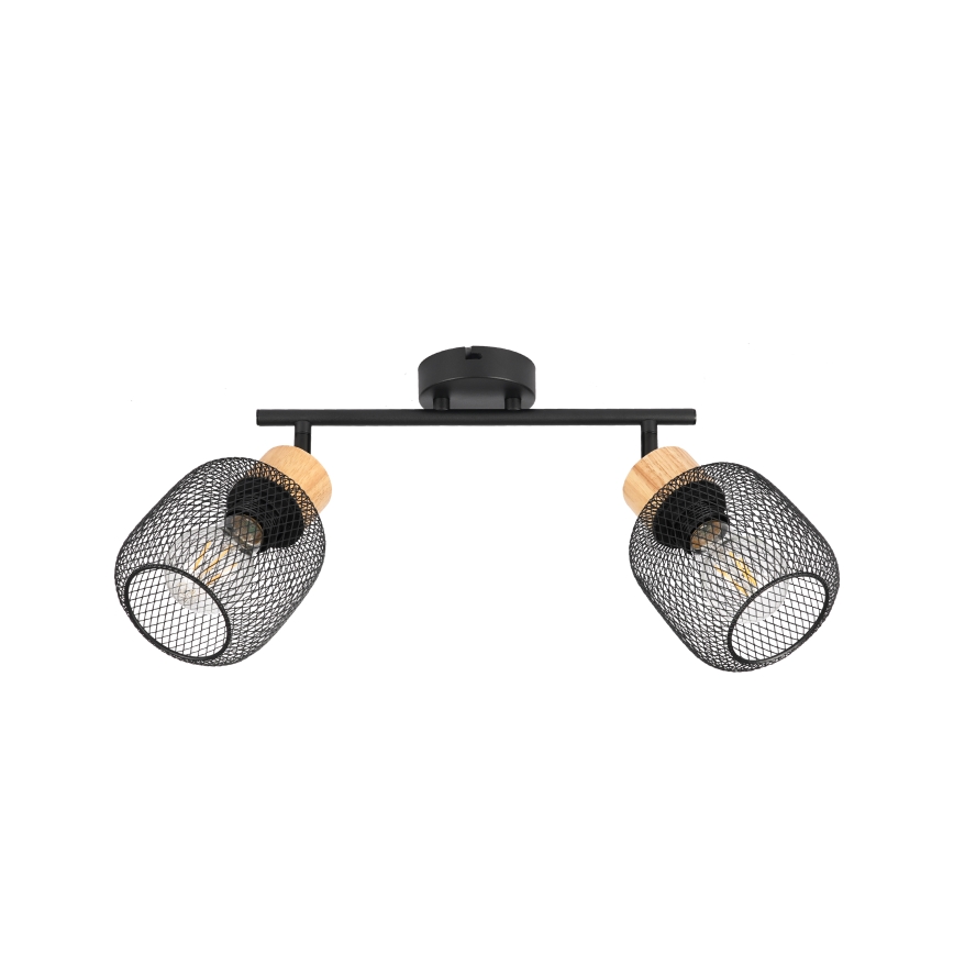 Brilagi - Точково осветително тяло BASKLITE 2xE27/15W/230V каучуково дърво/черно