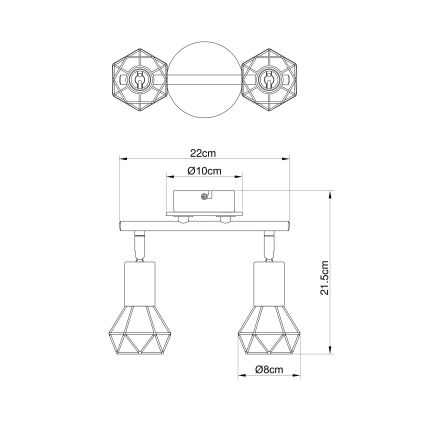 Brilagi - Точково осветително тяло CAGE 2xE14/40W/230V