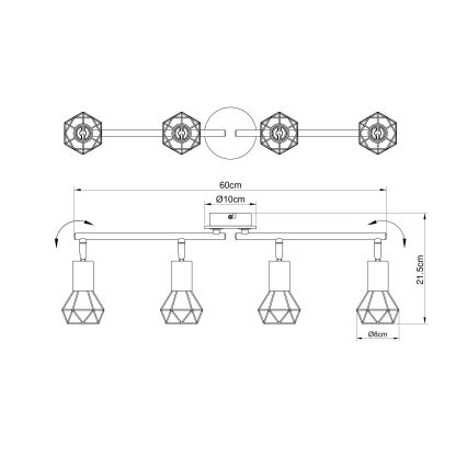 Brilagi - Точково осветително тяло CAGE 4xE14/40W/230V