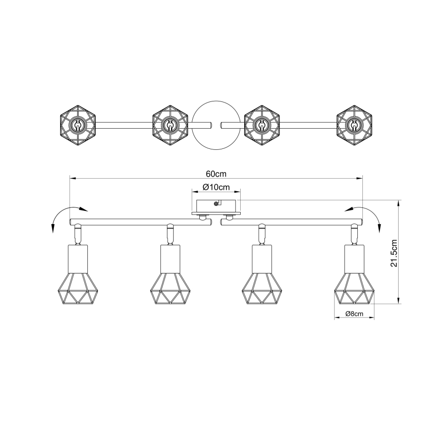 Brilagi - Точково осветително тяло CAGE 4xE14/40W/230V