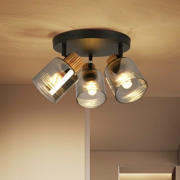 Brilagi - Точково осветително тяло HYGGE 3xE14/15W/230V черно/опушено