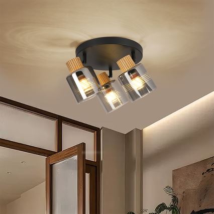 Brilagi - Точково осветително тяло HYGGE 3xE14/15W/230V черно/опушено