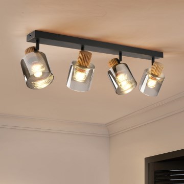 Brilagi - Точково осветително тяло HYGGE 4xE14/15W/230V черно/димно