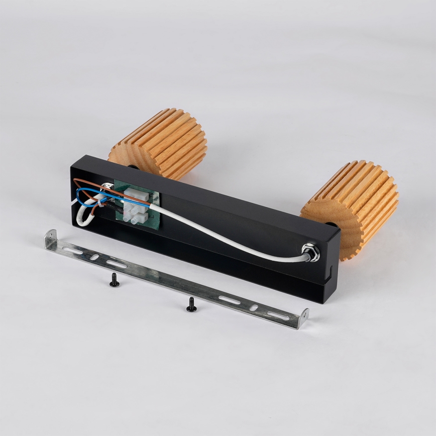 Brilagi - Точково осветително тяло MODERN WOOD 2xGU10/8W/230V каучуково дърво/черно