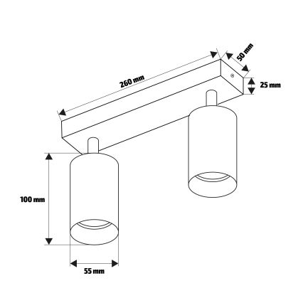 Brilagi - Точково осветително тяло SELE MODERN 2xGU10/30W/230V, черно