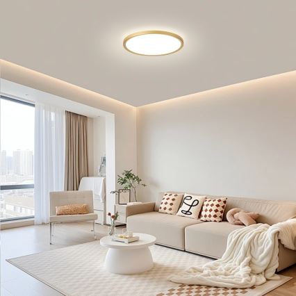 Brilagi - LED таванно осветително тяло за баня ULTRA SLIM LED/18W/230V Ø30 см, златисто, IP54