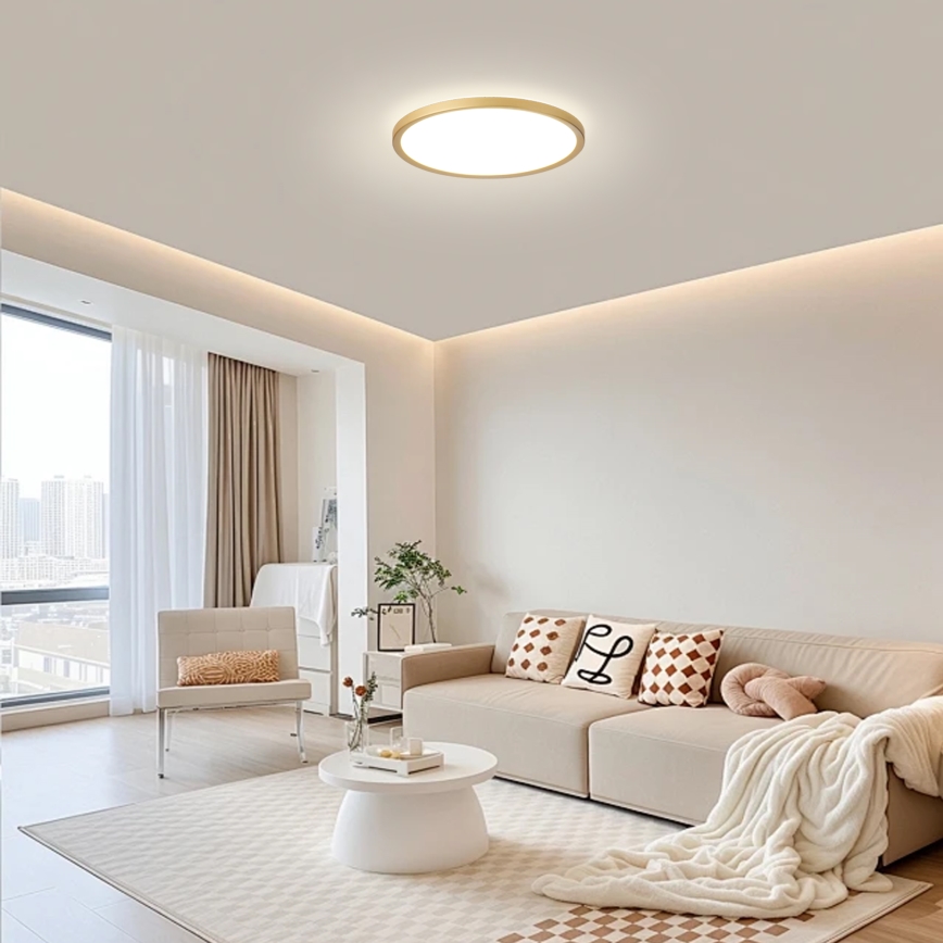 Brilagi - LED таванно осветително тяло за баня ULTRA SLIM LED/18W/230V Ø30 см, златисто, IP54