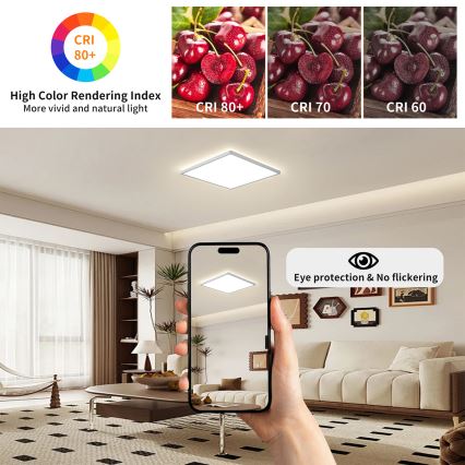 Brilagi - LED таванно осветително тяло за баня ULTRA SLIM LED/18W/230V 30x30 cm сребристо IP54